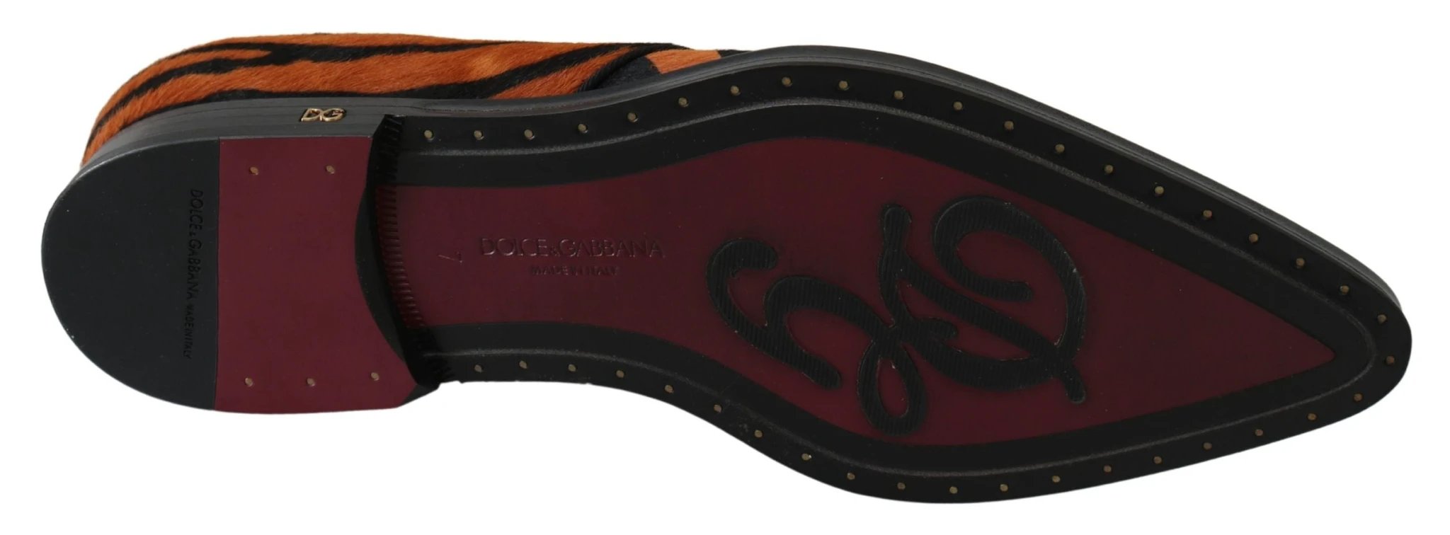 Dolce & Gabbana Orange Pony Hair Formal Dress Broque Shoes by Dolce & Gabbana