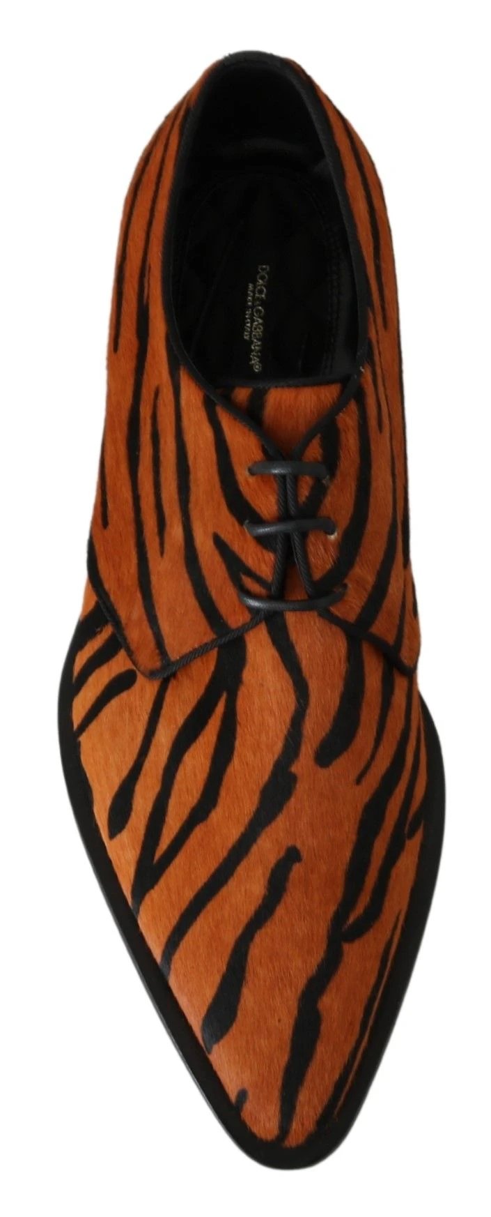 Dolce & Gabbana Orange Pony Hair Formal Dress Broque Shoes by Dolce & Gabbana
