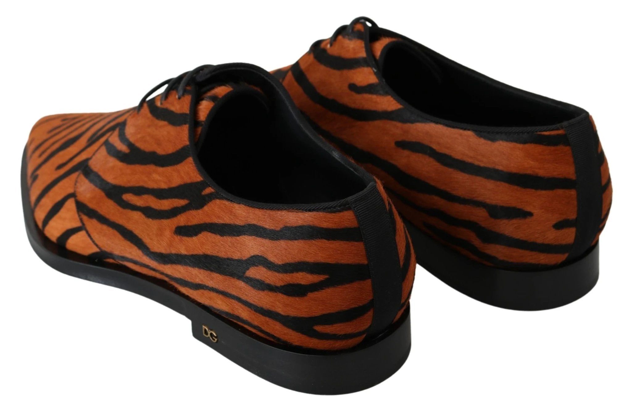 Dolce & Gabbana Orange Pony Hair Formal Dress Broque Shoes by Dolce & Gabbana