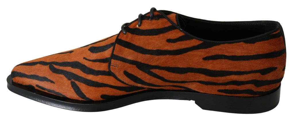 Dolce & Gabbana Orange Pony Hair Formal Dress Broque Shoes by Dolce & Gabbana