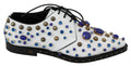 Dolce & Gabbana White Leather Crystals Dress Broque Shoes by Dolce & Gabbana