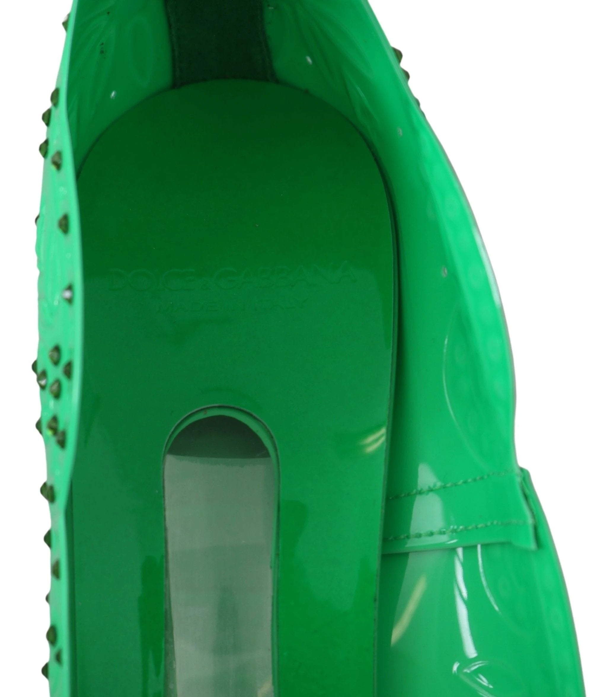 Dolce & Gabbana Green Crystal Floral CINDERELLA Heels Shoes by Dolce & Gabbana