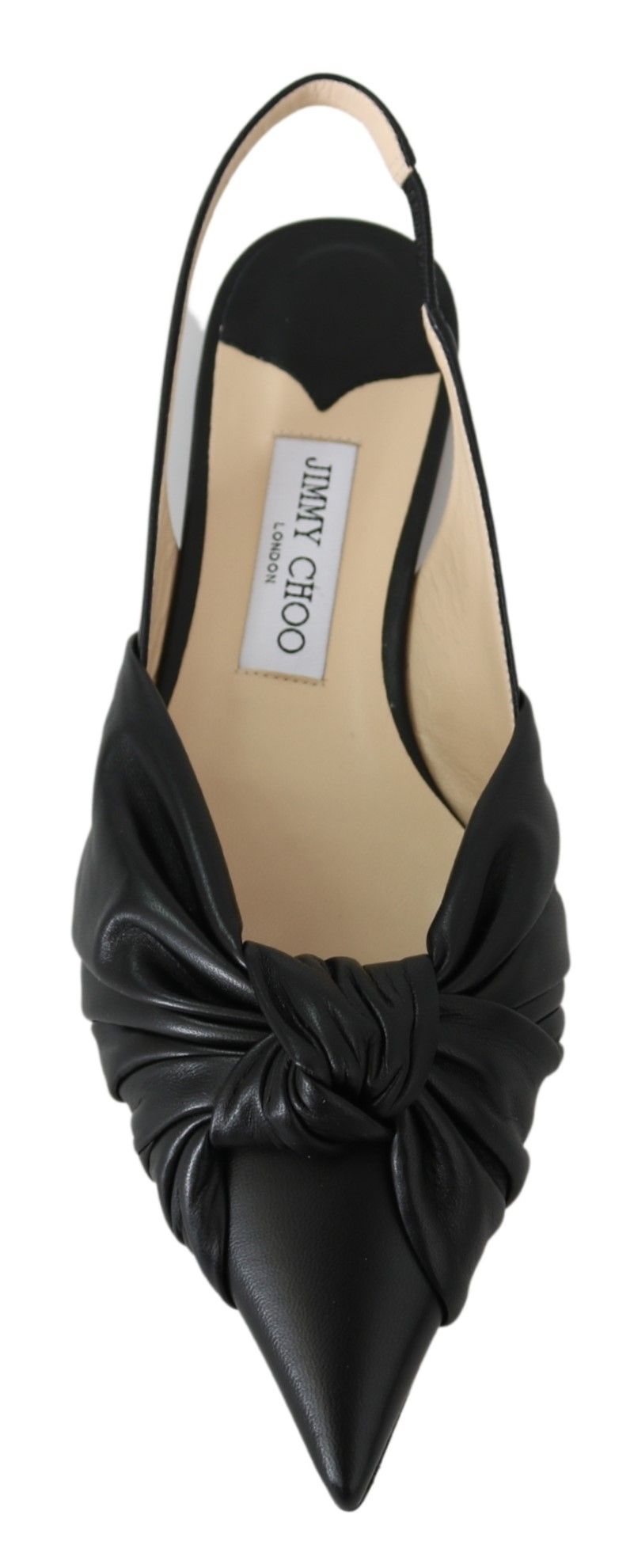 Jimmy Choo Black Leather Annabell Flat Shoes by Jimmy Choo
