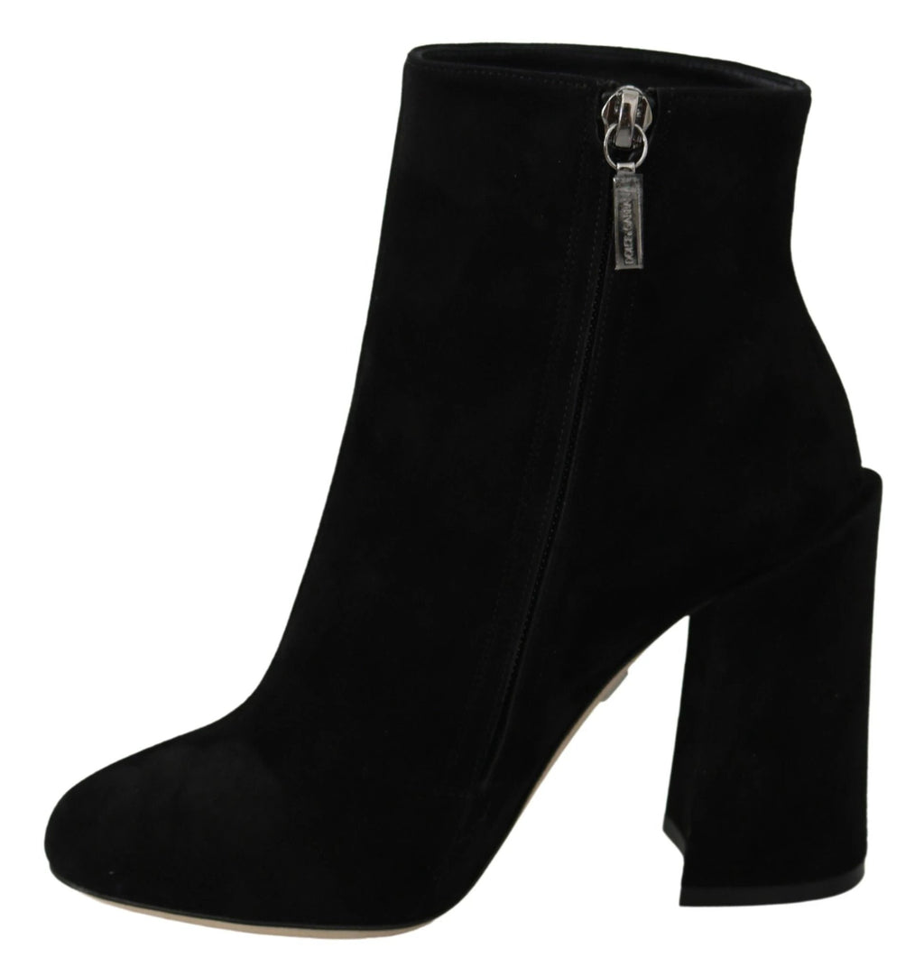 Dolce & Gabbana Black Suede L'Amore E'Bellezza Boots Shoes by Dolce & Gabbana