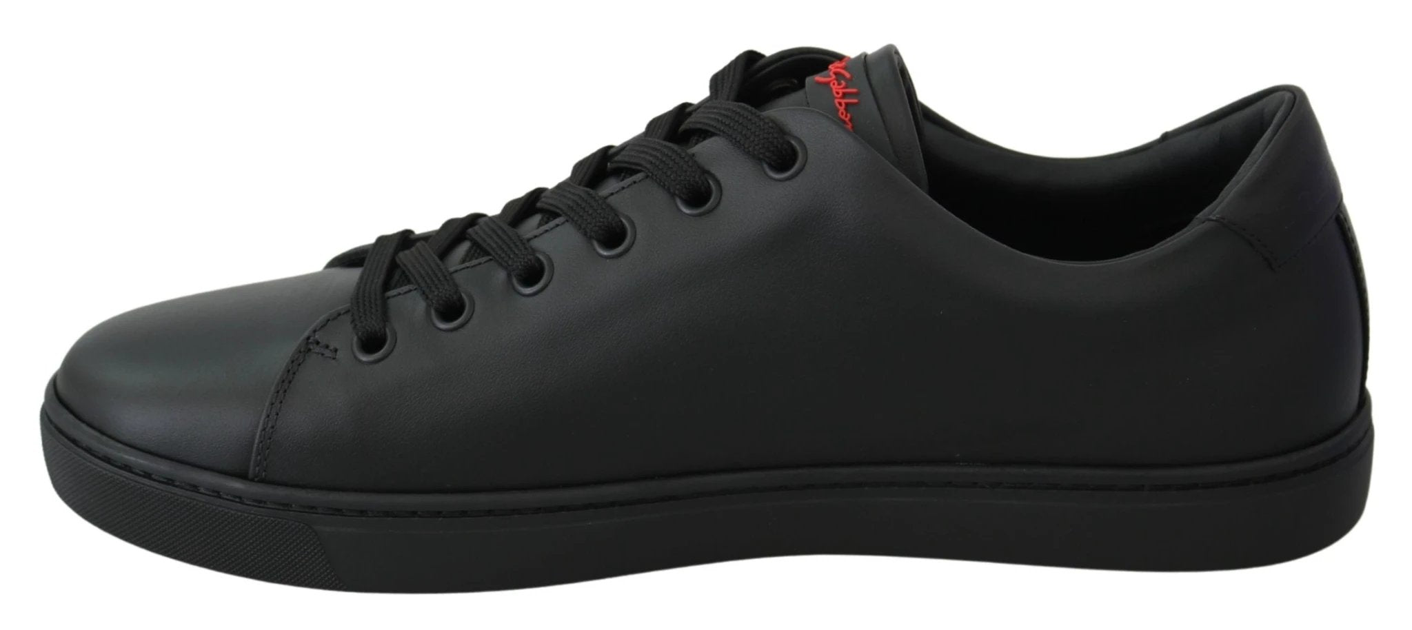 Dolce & Gabbana Black Leather Love Heart Sneakers Womens Shoes by Dolce & Gabbana