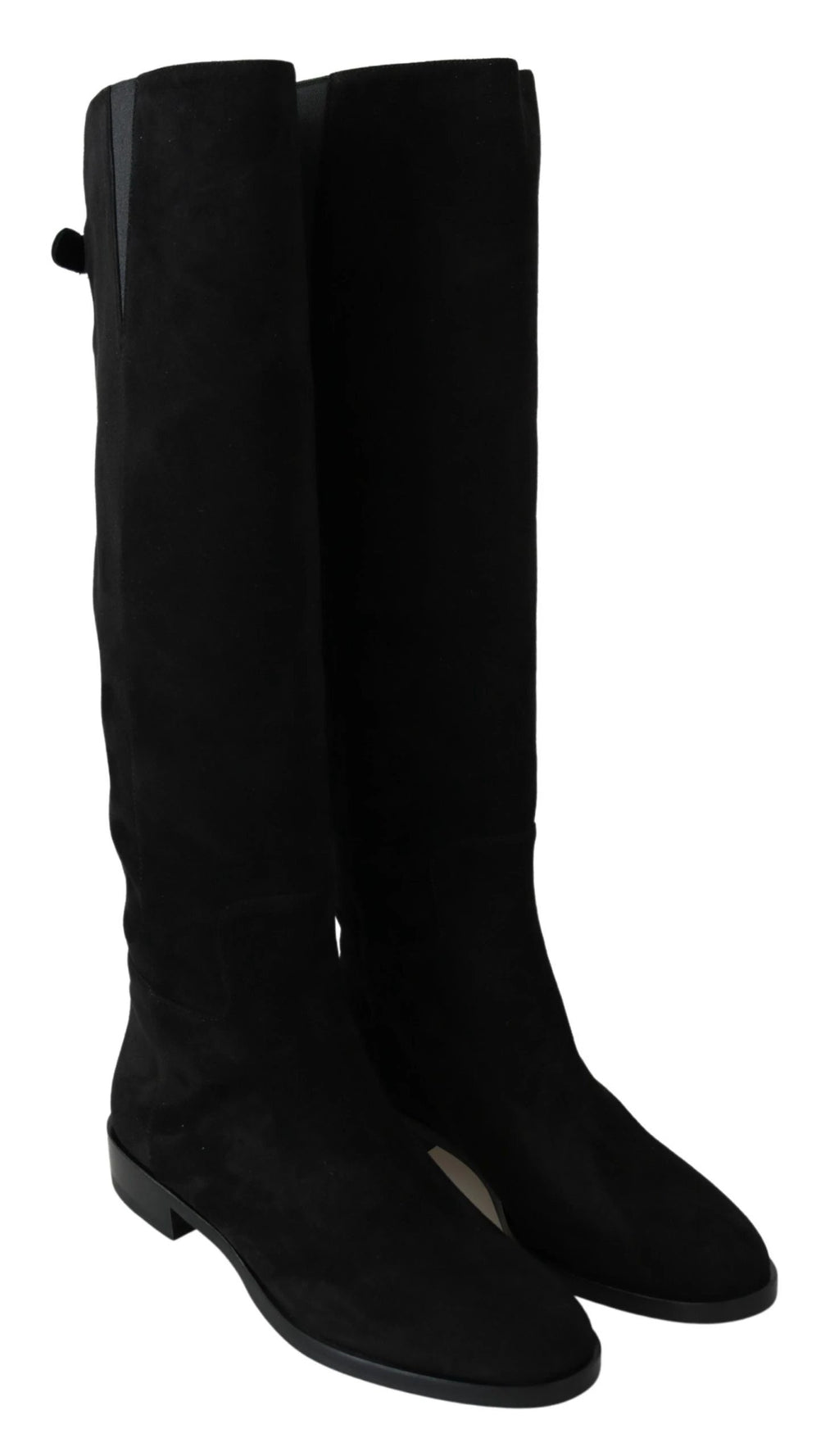 Dolce & Gabbana Black Suede Knee High Flat Boots Shoes by Dolce & Gabbana