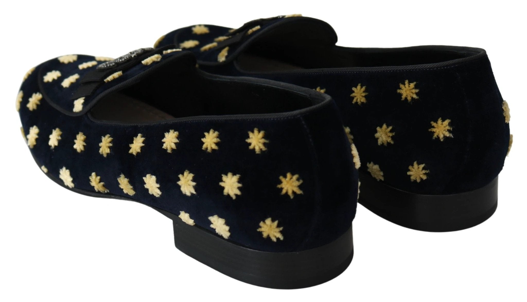 Dolce & Gabbana Blue Velvet Crown Slippers Loafers Shoes by Dolce & Gabbana