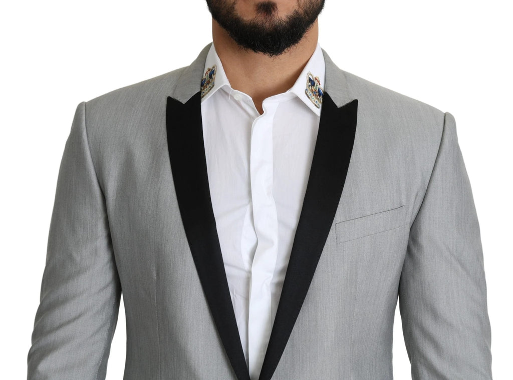 Dolce & Gabbana Light Gray Single Breasted SARTORIA Blazer by Dolce & Gabbana