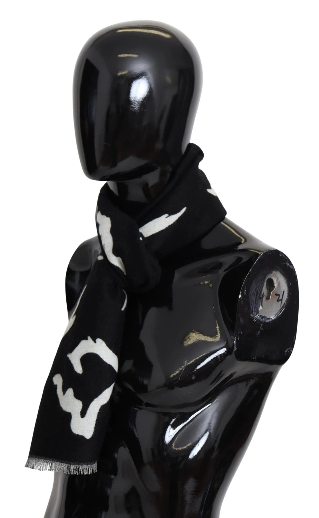 Givenchy Black White Wool Unisex Winter Warm Scarf Wrap Shawl by Givenchy