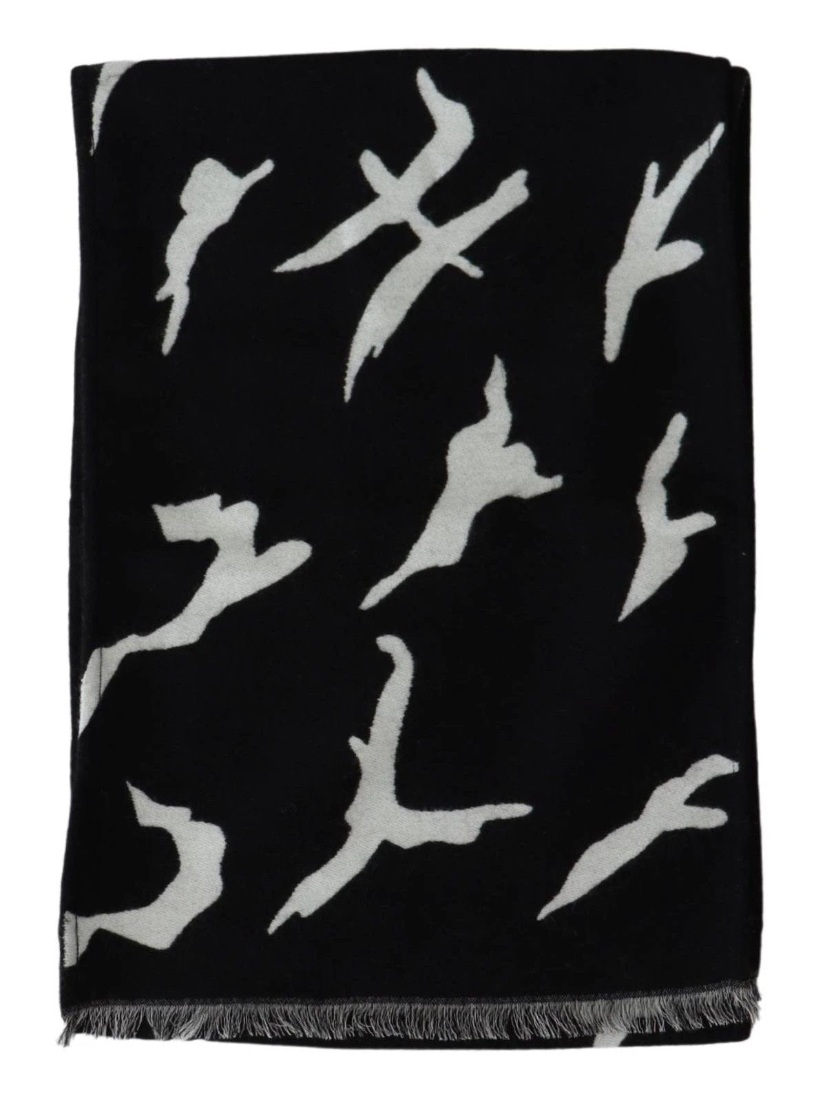 Givenchy Black White Wool Unisex Winter Warm Scarf Wrap Shawl by Givenchy