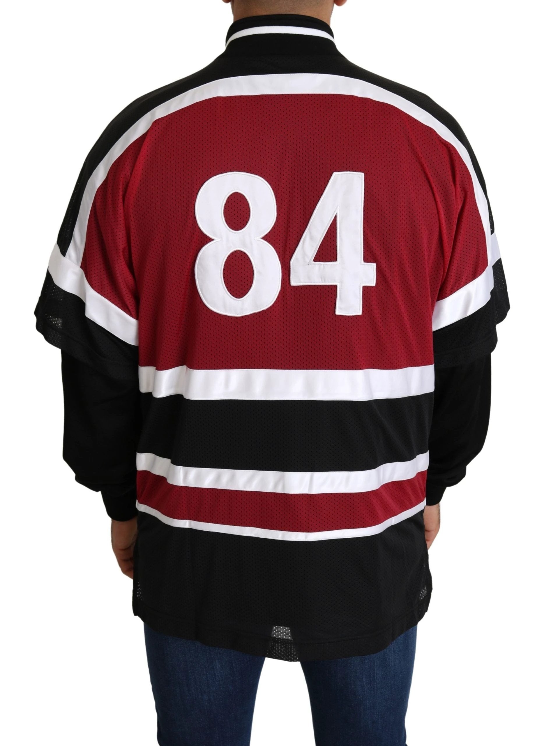 Dolce & Gabbana Red Black AMORE Sport Full Zipper Sweater by Dolce & Gabbana