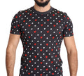 Dolce & Gabbana Dark Gray Hearts Print Cotton Men T-shirt by Dolce & Gabbana