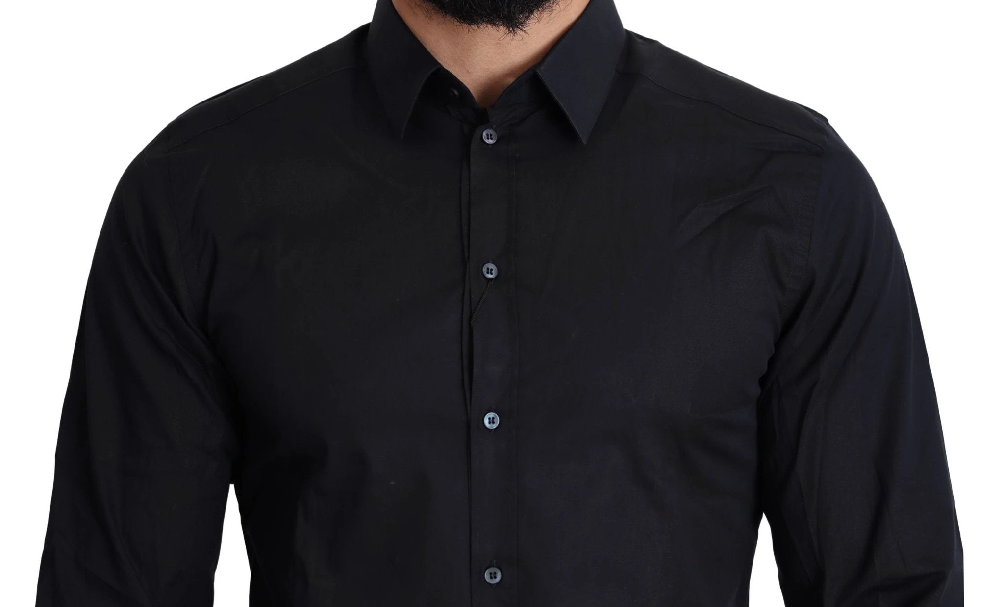 Dolce & Gabbana Blue Cotton Formal GOLD Dress Shirt by Dolce & Gabbana