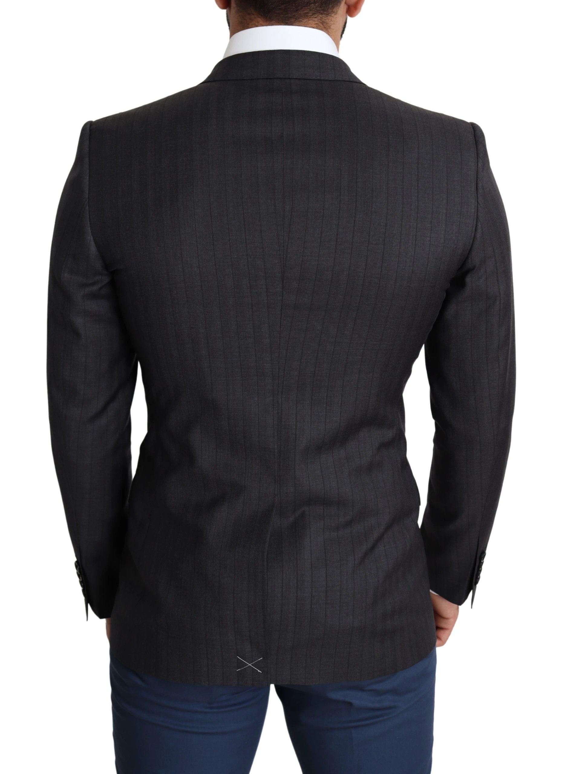 Dolce & Gabbana Black Wool Single Breasted Coat MARTINI Blazer by Dolce & Gabbana