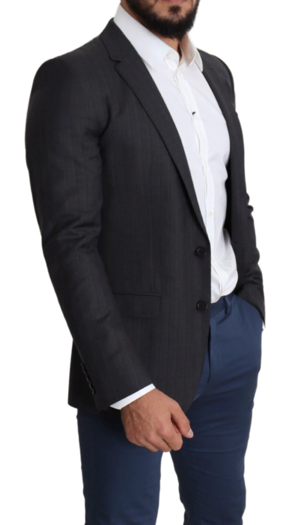 Dolce & Gabbana Black Wool Single Breasted Coat MARTINI Blazer by Dolce & Gabbana