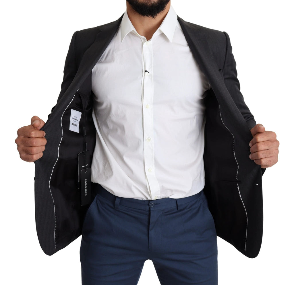 Dolce & Gabbana Black Wool Single Breasted Coat MARTINI Blazer by Dolce & Gabbana
