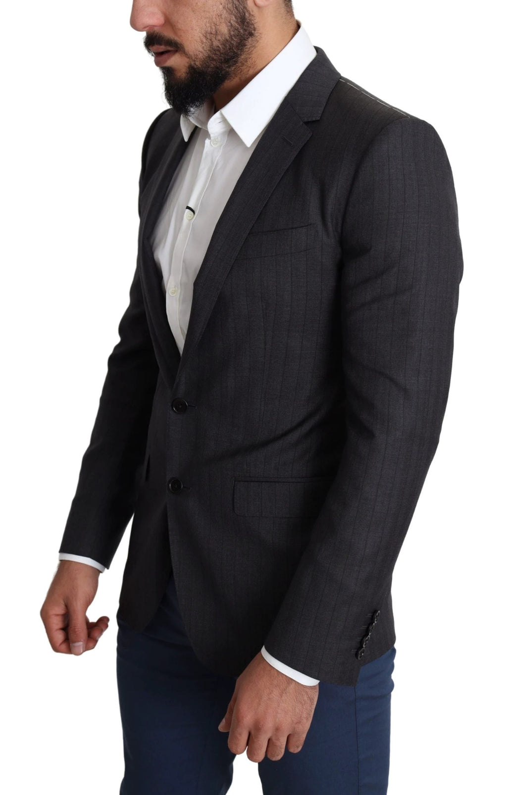 Dolce & Gabbana Black Wool Single Breasted Coat MARTINI Blazer by Dolce & Gabbana
