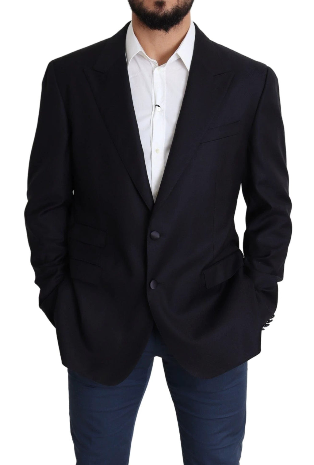 Dolce & Gabbana Black Wool Single Breasted NAPOLI Blazer by Dolce & Gabbana