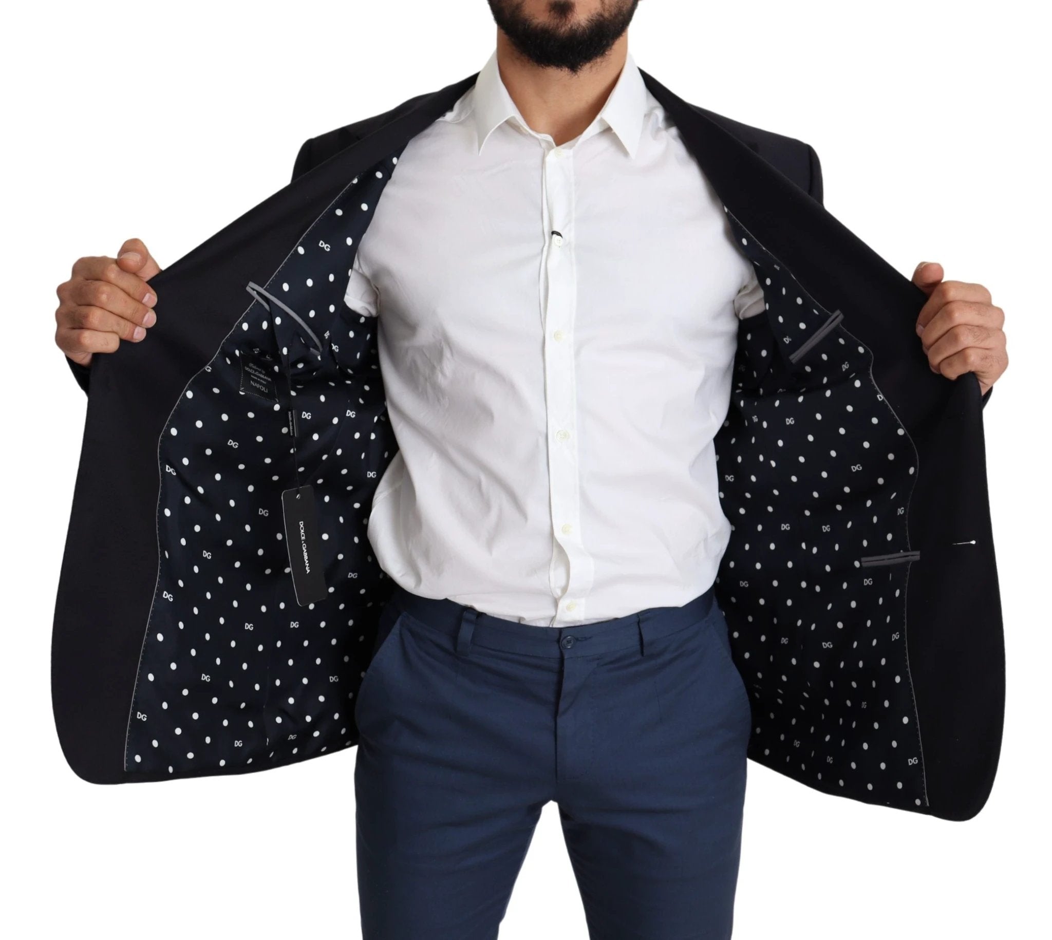 Dolce & Gabbana Black Wool Single Breasted NAPOLI Blazer by Dolce & Gabbana