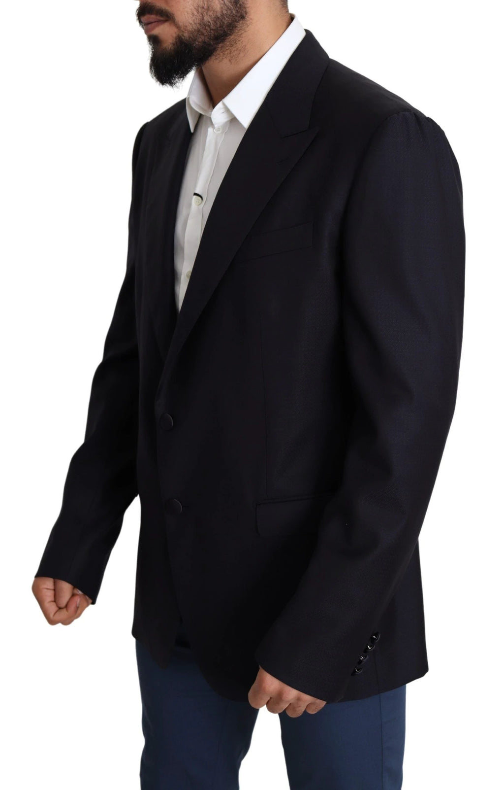 Dolce & Gabbana Black Wool Single Breasted NAPOLI Blazer by Dolce & Gabbana