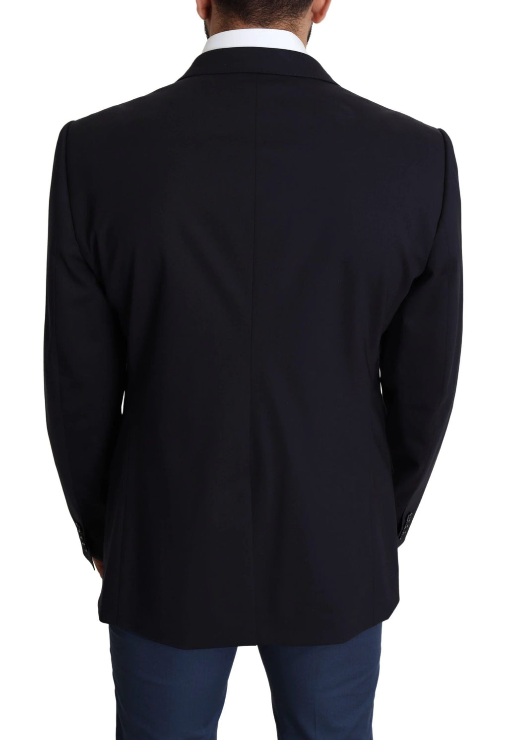 Dolce & Gabbana Black Wool Stretch Men Coat MARTINI Blazer by Dolce & Gabbana