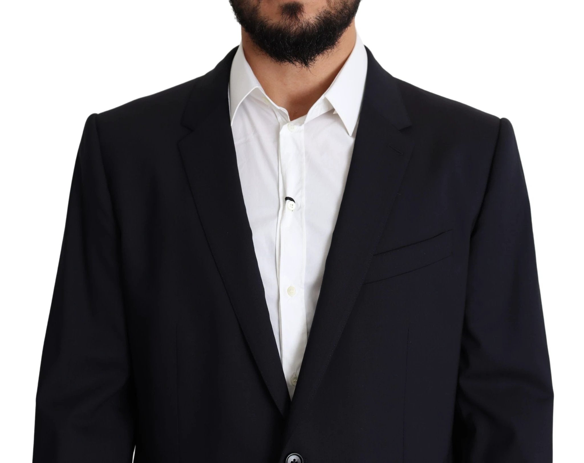 Dolce & Gabbana Black Wool Stretch Men Coat MARTINI Blazer by Dolce & Gabbana