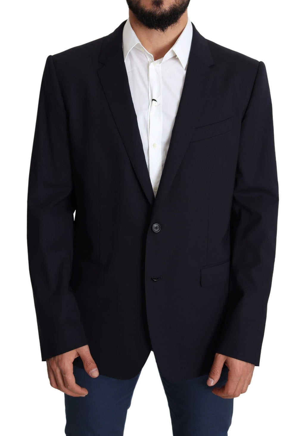 Dolce & Gabbana Black Wool Stretch Men Coat MARTINI Blazer by Dolce & Gabbana