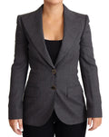 Dolce & Gabbana Gray Single Breasted Fitted Blazer Wool Jacket by Dolce & Gabbana