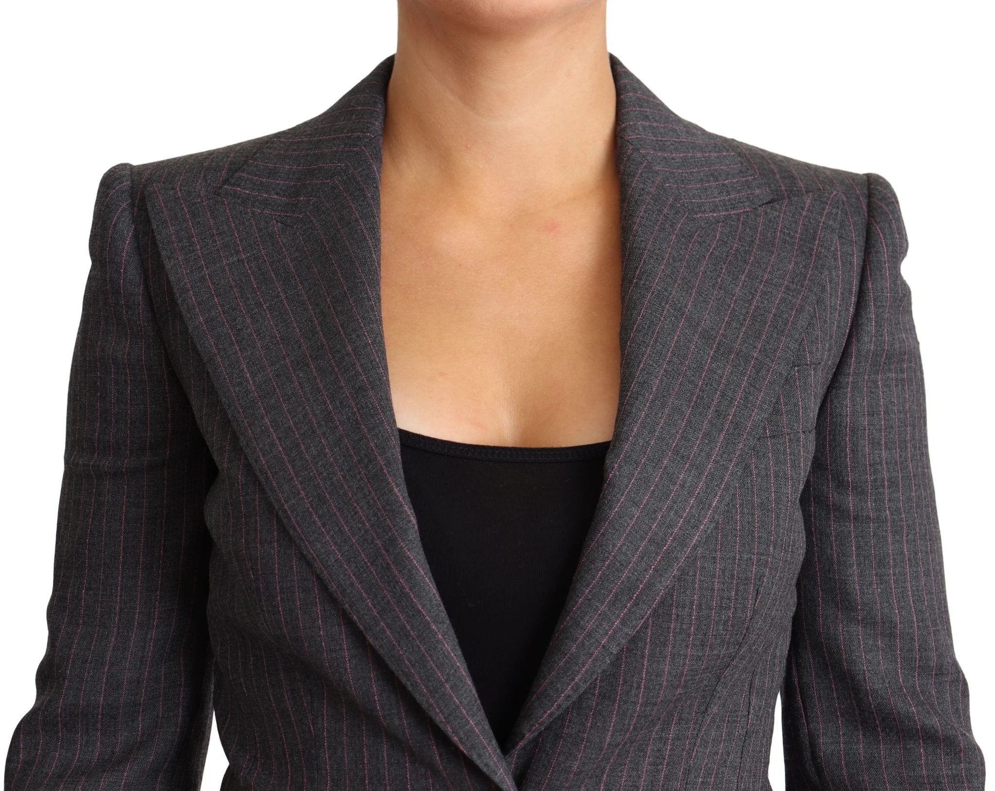 Dolce & Gabbana Gray Single Breasted Fitted Blazer Wool Jacket by Dolce & Gabbana