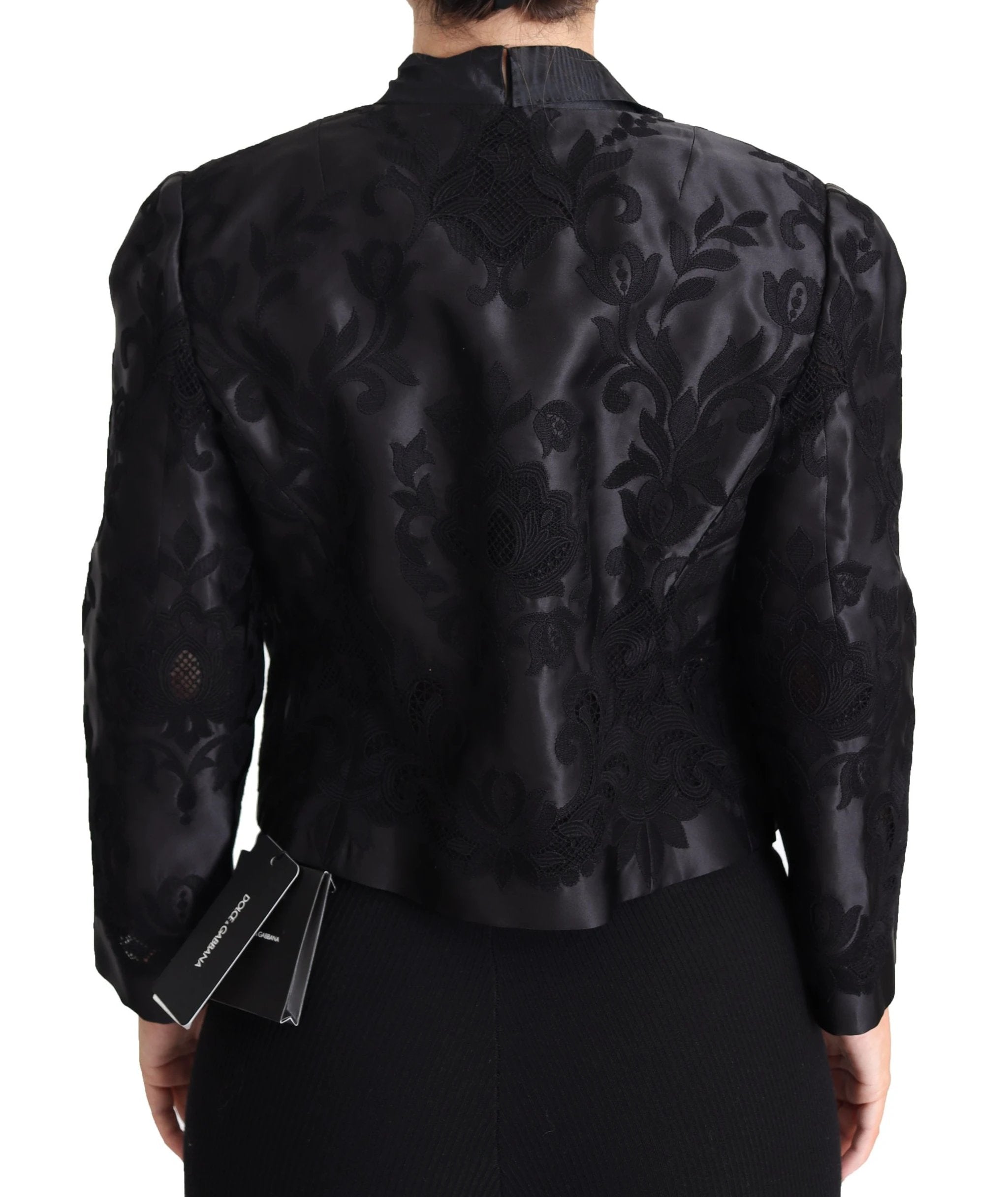 Dolce & Gabbana Black Lace Sheer Corset Organza Silk Jacket by Dolce & Gabbana