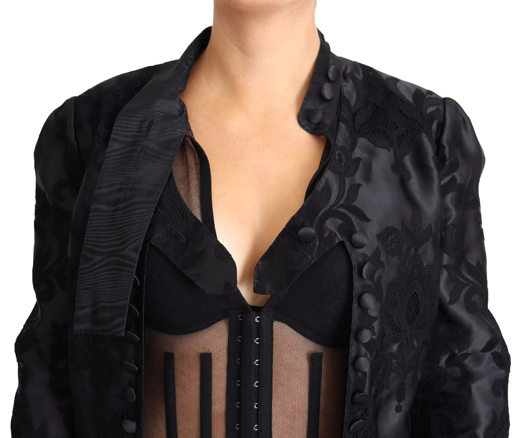 Dolce & Gabbana Black Lace Sheer Corset Organza Silk Jacket by Dolce & Gabbana