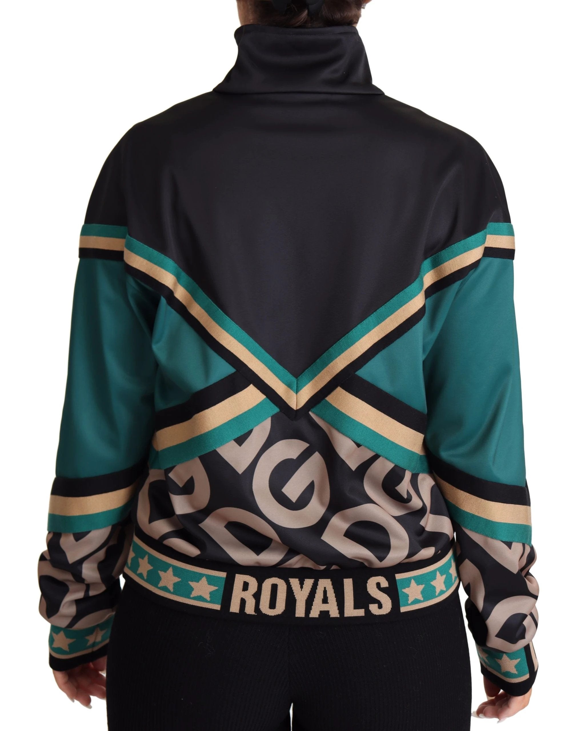 Dolce & Gabbana Multicolor DG Logo Mania Track Bomber Jacket by Dolce & Gabbana