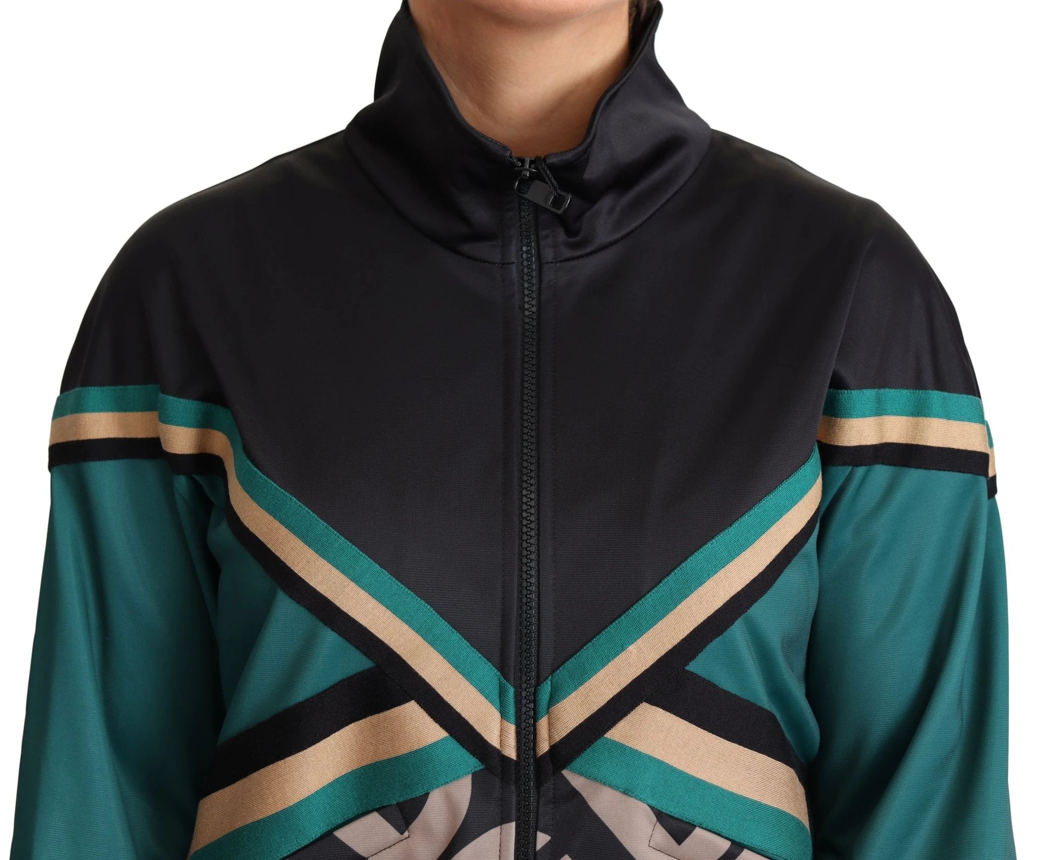 Dolce & Gabbana Multicolor DG Logo Mania Track Bomber Jacket by Dolce & Gabbana