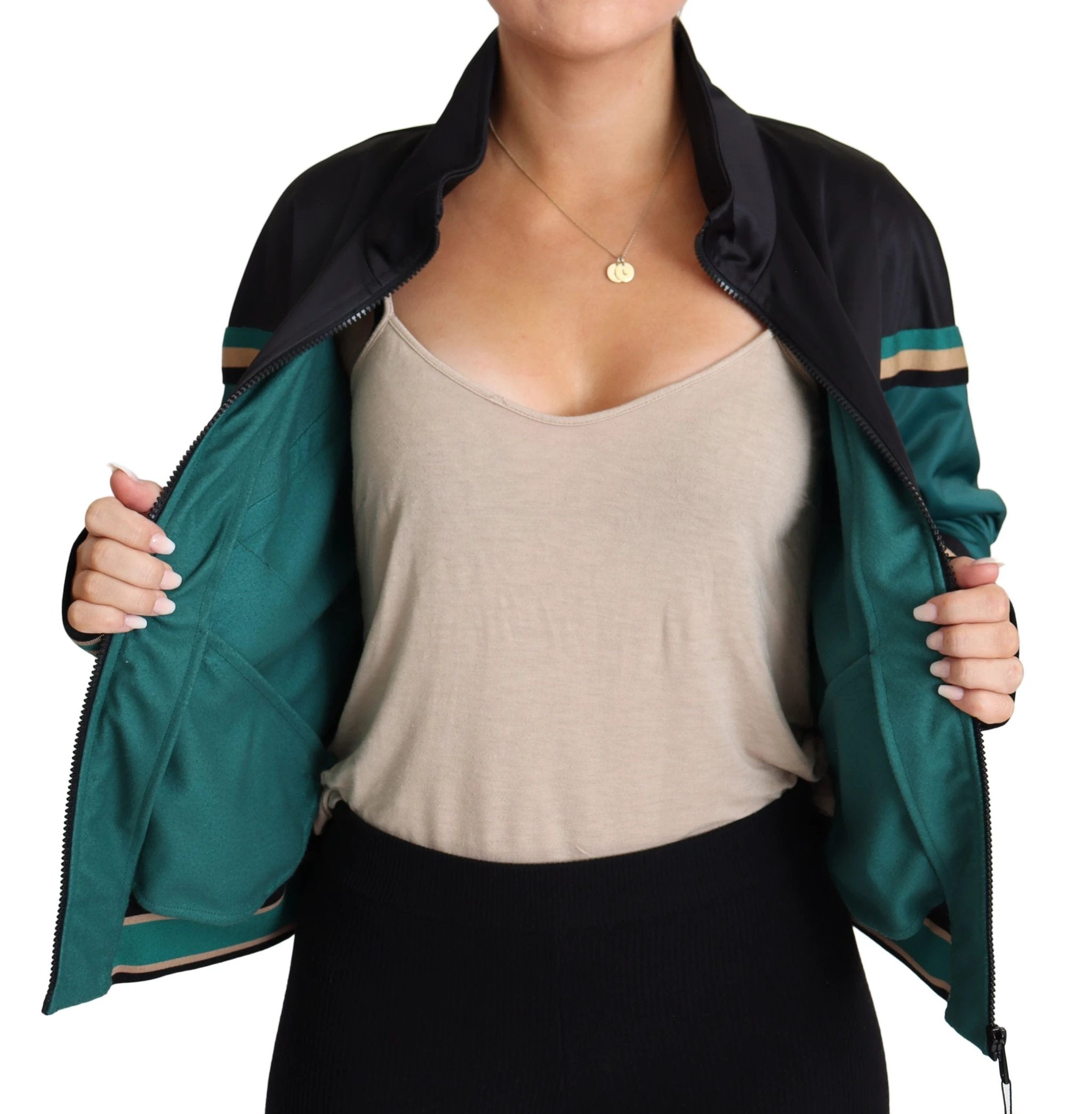 Dolce & Gabbana Multicolor DG Logo Mania Track Bomber Jacket by Dolce & Gabbana