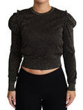 Dolce & Gabbana Black Gold Cropped Women Pullover Sweater by Dolce & Gabbana