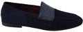 Dolce & Gabbana Blue Suede Caiman Loafers Slippers Shoes by Dolce & Gabbana