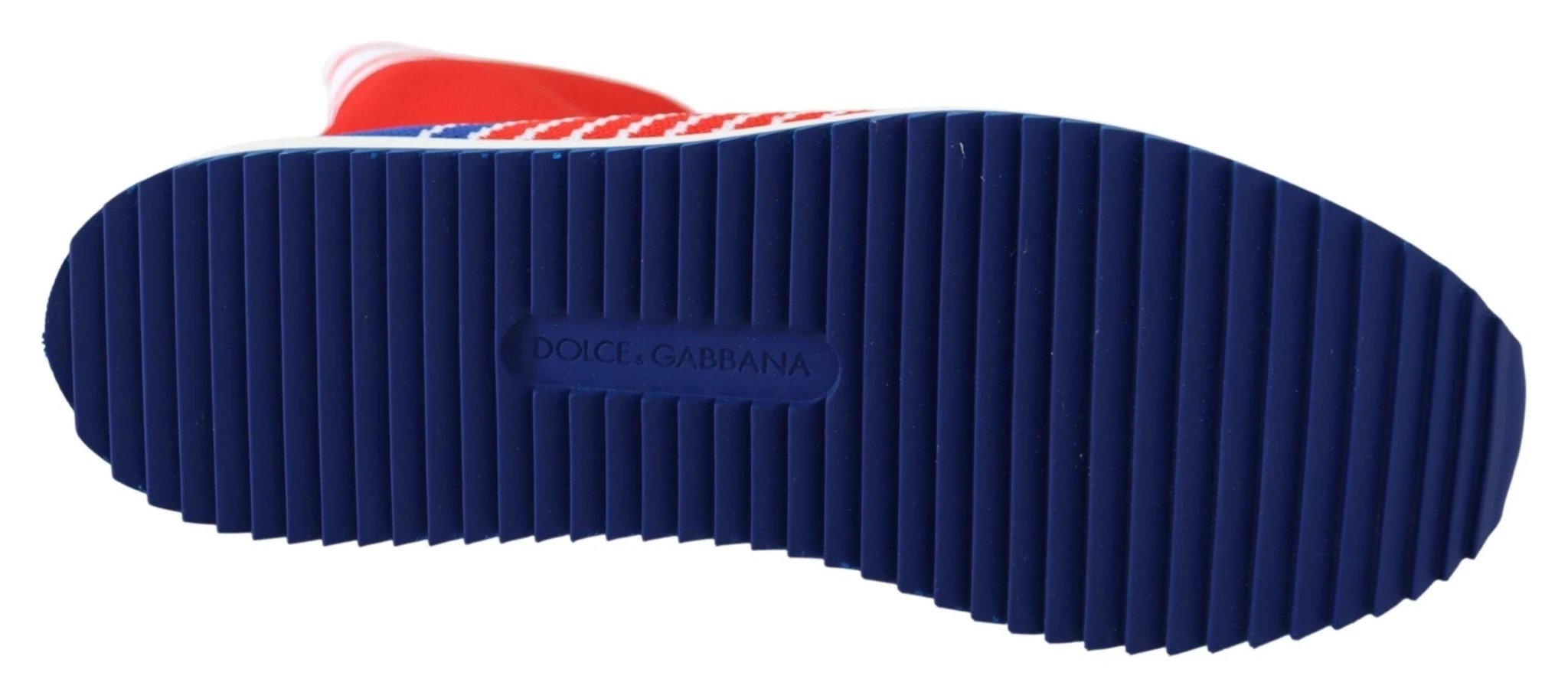 Dolce & Gabbana Blue Red Sorrento Logo Sneakers Socks Shoes by Dolce & Gabbana