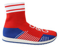 Dolce & Gabbana Blue Red Sorrento Logo Sneakers Socks Shoes by Dolce & Gabbana