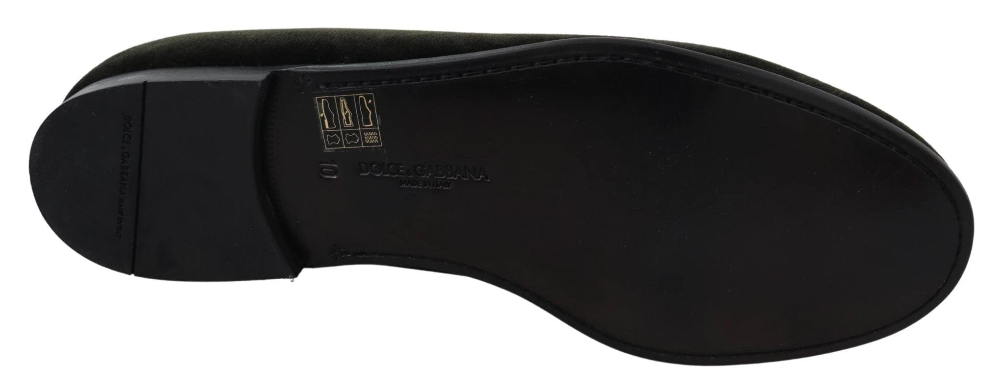 Dolce & Gabbana Green Velvet Slip On Mens Loafers Shoes by Dolce & Gabbana