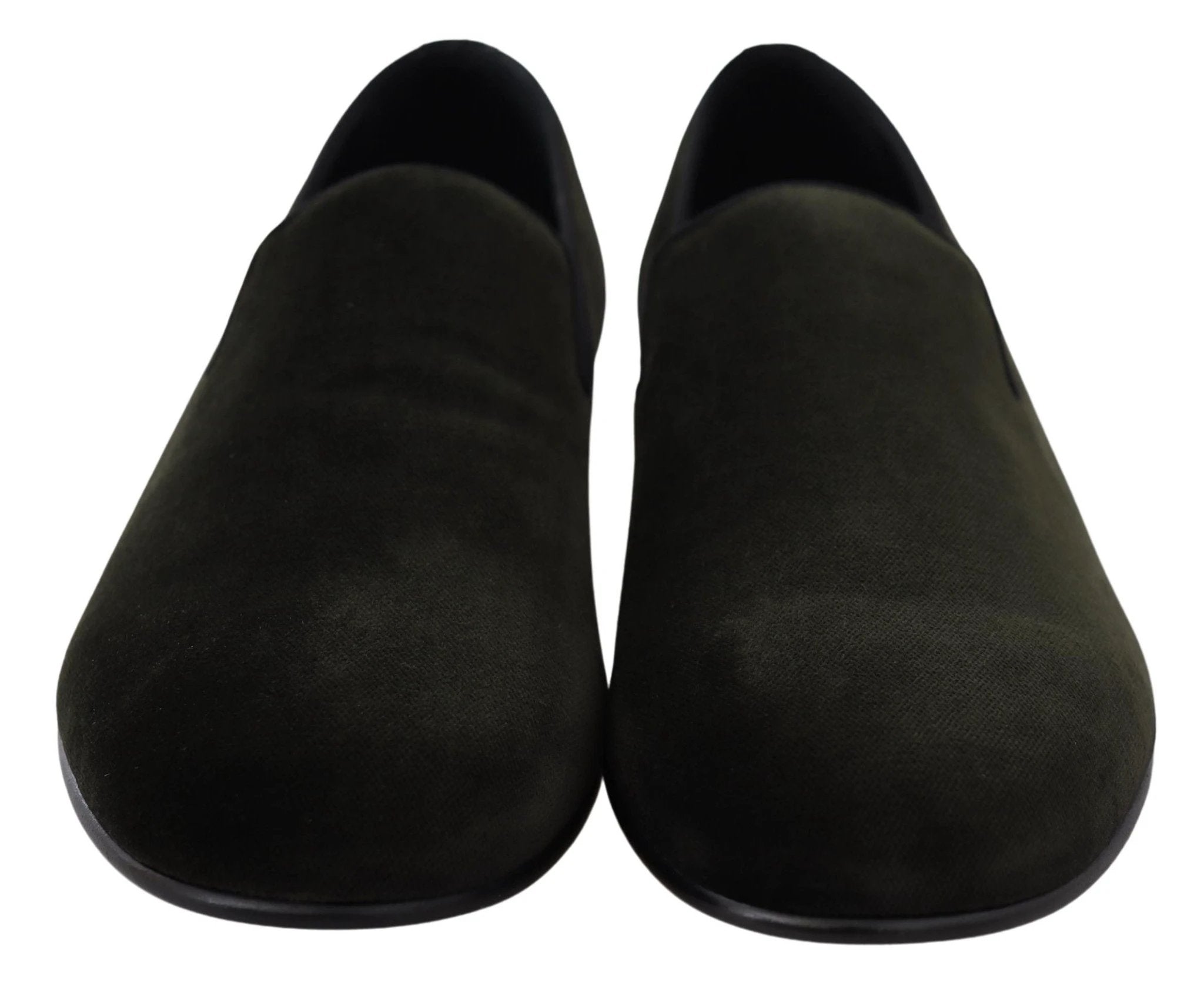 Dolce & Gabbana Green Velvet Slip On Mens Loafers Shoes by Dolce & Gabbana