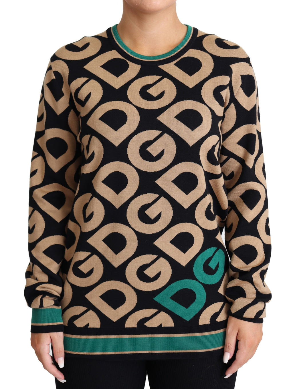 Dolce & Gabbana Multicolor DG Mania Wool Crewneck Pullover Sweater by Dolce & Gabbana