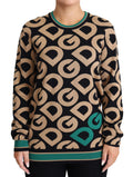 Dolce & Gabbana Multicolor DG Mania Wool Crewneck Pullover Sweater by Dolce & Gabbana