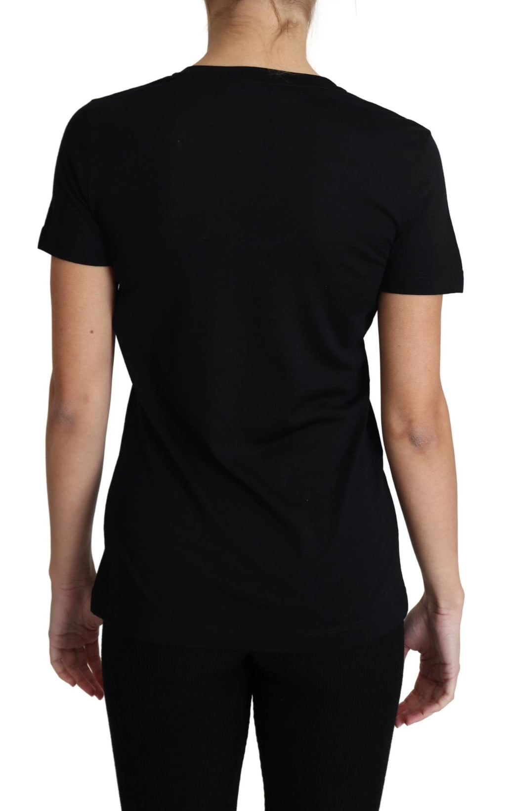 Dolce & Gabbana Black Wool Round Neck Short Sleeves T-shirt by Dolce & Gabbana