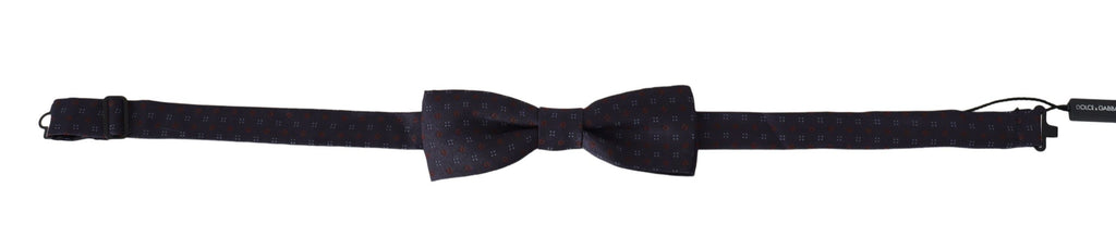 Dolce & Gabbana Gray Pattern Silk Adjustable Neck Papillon Bow Tie by Dolce & Gabbana