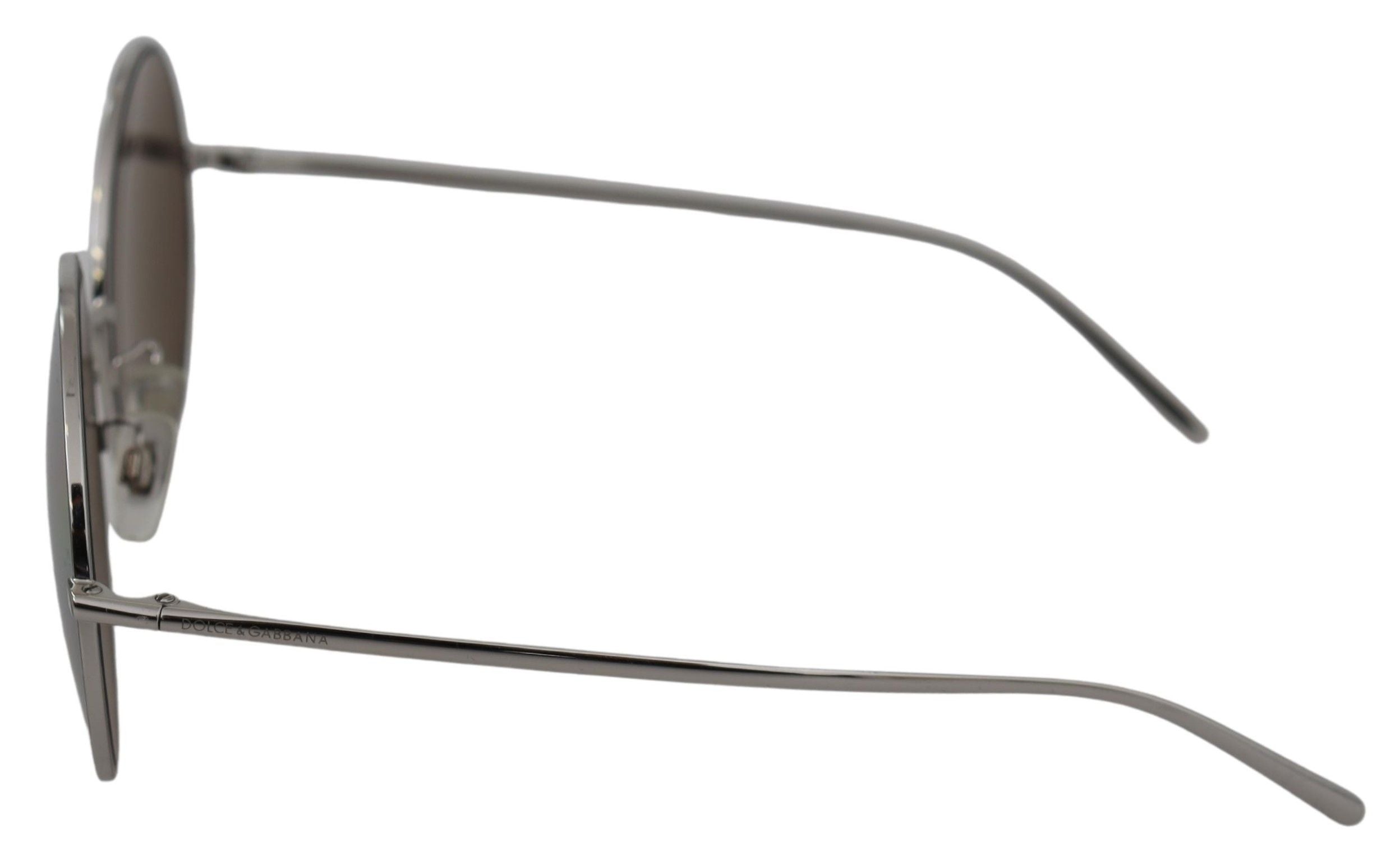 Dolce & Gabbana Silver Plated Round Gray Le nses Women Sunglasses by Dolce & Gabbana