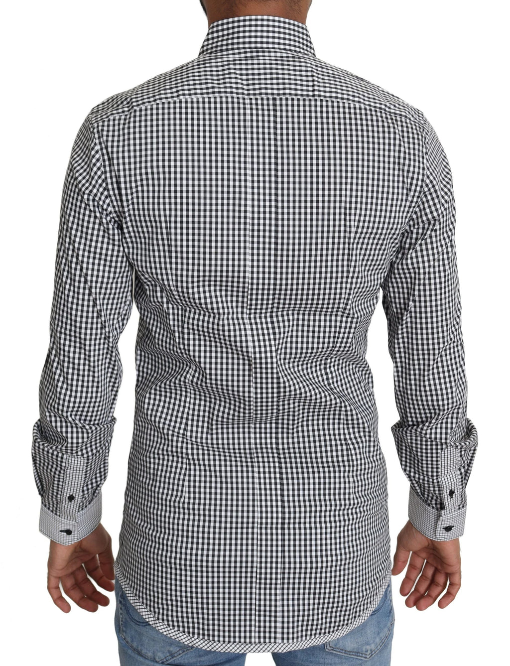 Dolce & Gabbana Black White Checkered Casual Shirt by Dolce & Gabbana