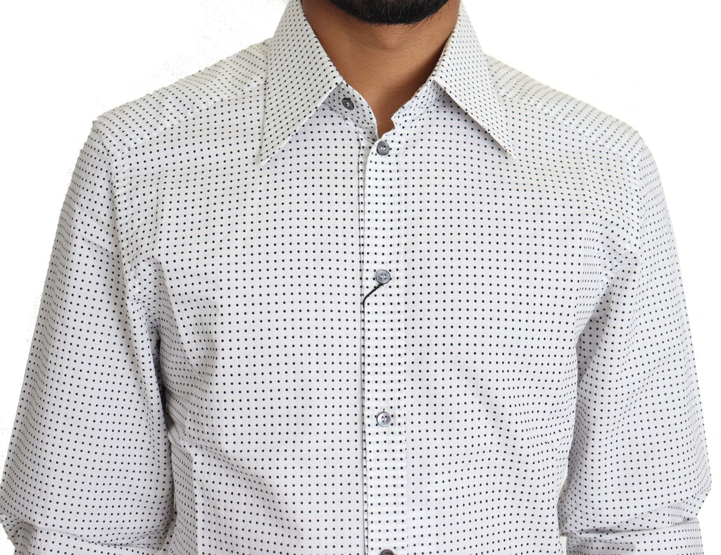 Dolce & Gabbana Black White Polka Dots Dress Shirt by Dolce & Gabbana