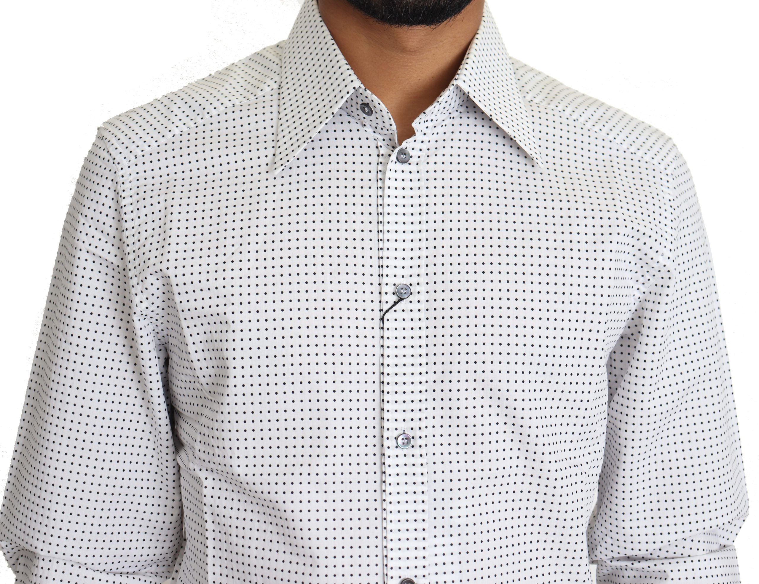 Dolce & Gabbana Black White Polka Dots Dress Shirt by Dolce & Gabbana
