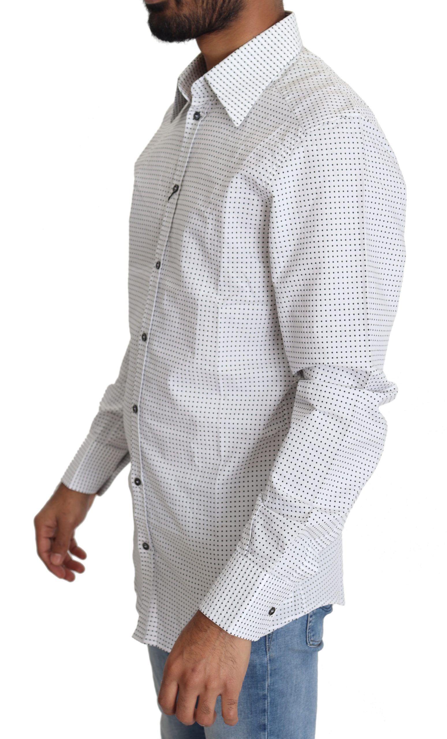 Dolce & Gabbana Black White Polka Dots Dress Shirt by Dolce & Gabbana