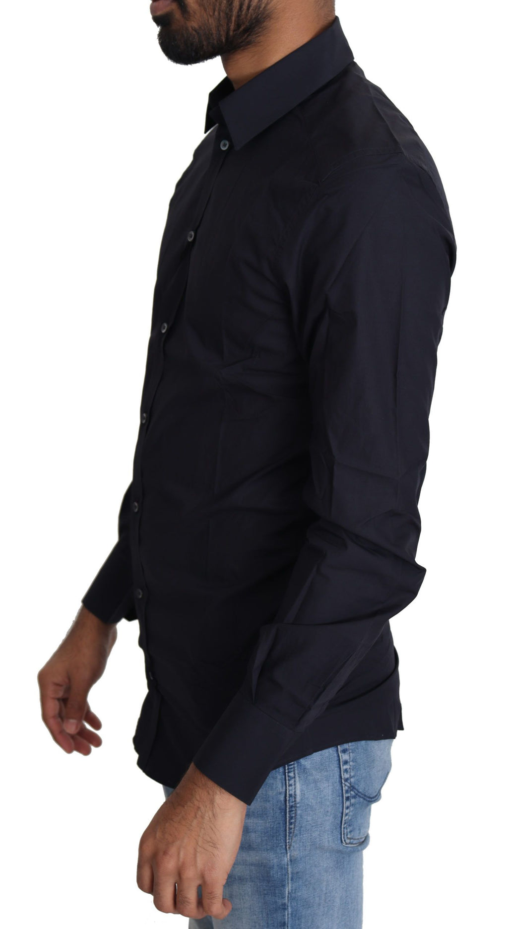 Dolce & Gabbana Navy Blue Cotton Formal Dress Shirt by Dolce & Gabbana